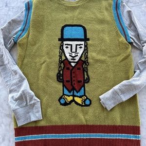 John Galliano long Sleeve Sweater Vest combo Shirt